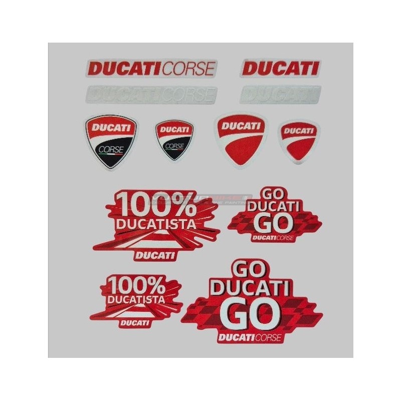 Set original de pegatinas Ducati 100% ducatista