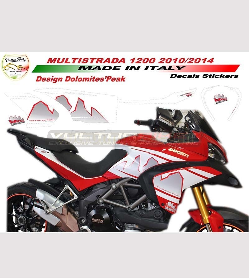 Kit adhésif design Dolomites Peak - Ducati Multistrada 1200 2010/14 