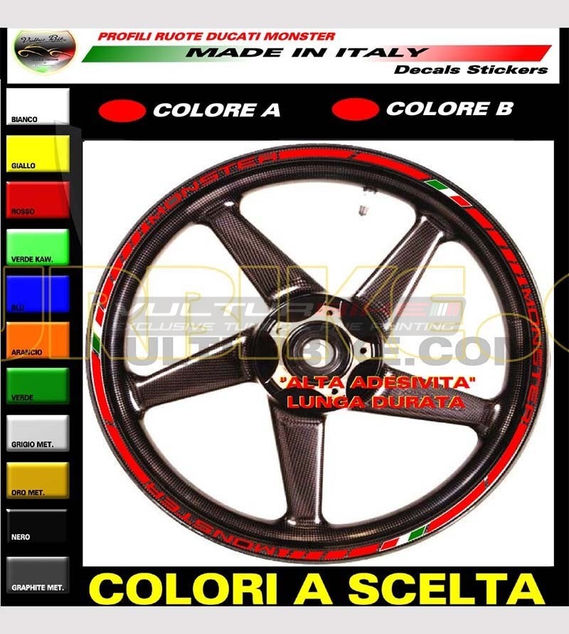 Customizable stickers for wheels - Ducati Monster 