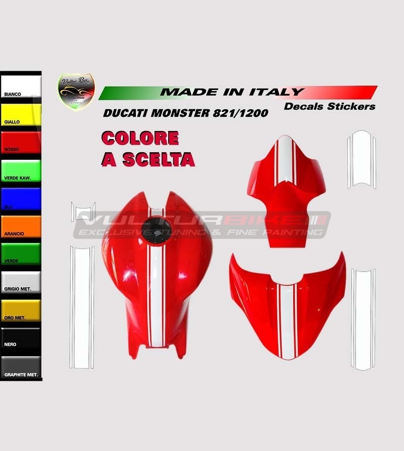 Adhesive central colored stripe - Ducati Monster 821/1200