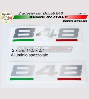 Autocollants colorés pour les côtés latéraux - Ducati 848 