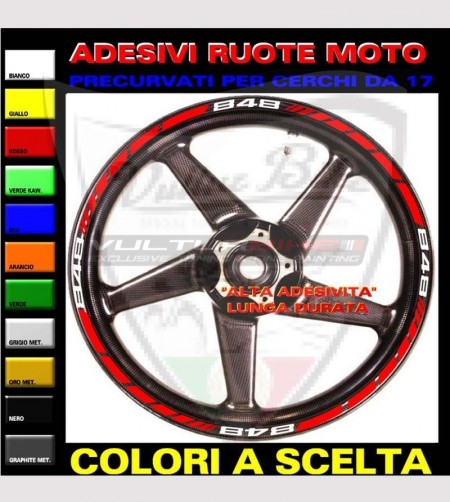 Customizable profile stickers for wheels - Ducati 848/1098/1198/S/R/SP/EVO 