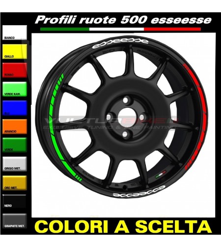 Tricolore-Klebstoffprofile für Fiat 500 esseesse Autoräder 
