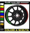 Profili adesivi Tricolore per ruote auto Fiat 500 esseesse 
