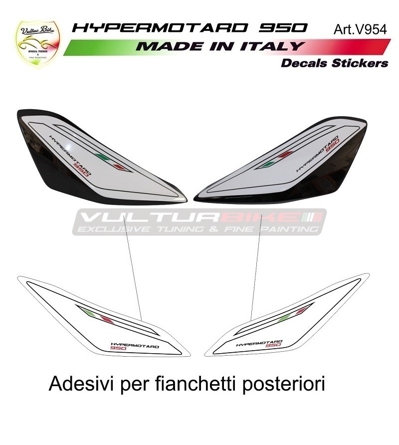 Adesivi fianchetti posteriori design personalizzato 2019 - Ducati Hypermotard 950 