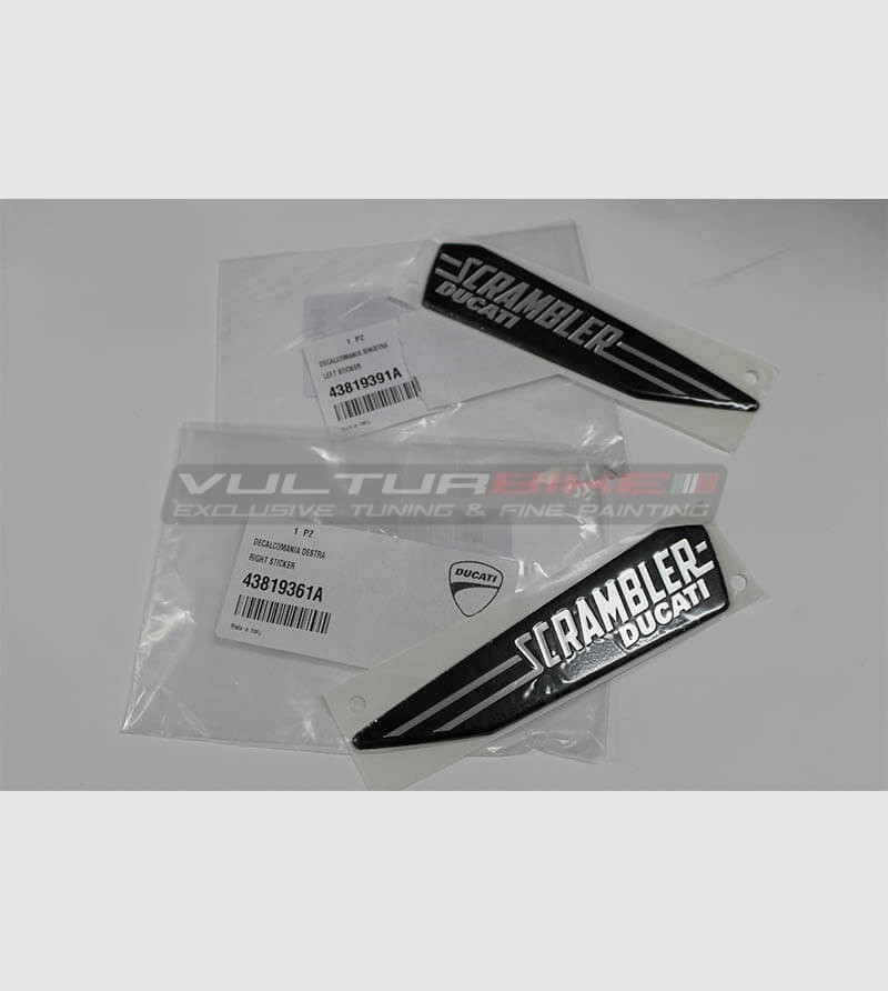 Adesivi ORIGINALI emblema Ducati Scrambler 15x3.5 cm 