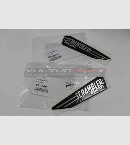 ORIGINAL Ducati Scrambler logos stickers 15x3.5 cm 