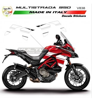 Adesivi bianchi per fiancate laterali - Ducati Multistrada 950 
