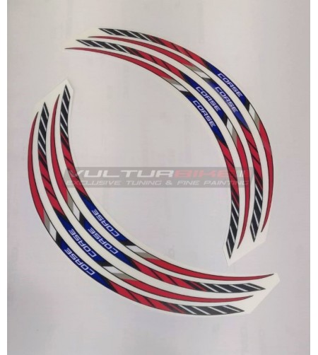 Kit de pegatinas Corse azul rojo para ruedas Ducati