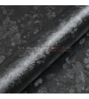 Adhesive wrapping film black carbon forged satin 