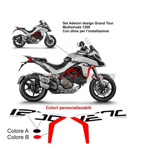 Adesivi design Grand Tour per carene laterali - Ducati Multistrada 1200 15/18 