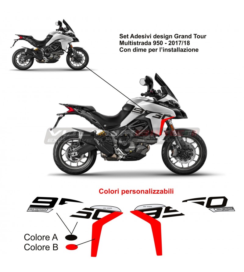 Stickers for side fairings Grand Tour design - Ducati Multistrada 950 17/18 