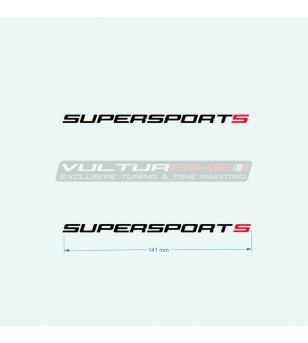 Pegatinas 14 cm para carenado lateral rojo - Ducati Supersport 939 
