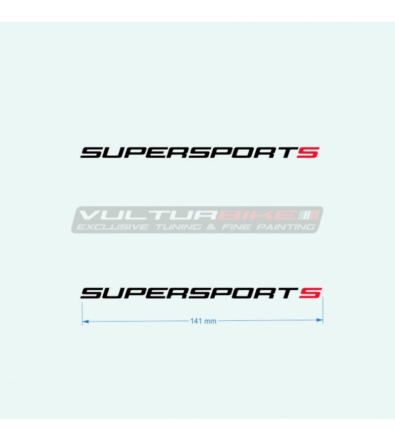 Autocollants de 14 cm pour carénages panneaux latéraux rouges - Ducati Supersport 939 