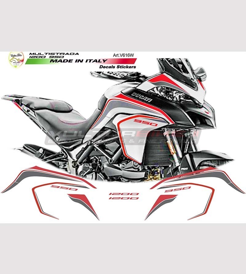 Kit adesivi Graphite-Rosso per Ducati multistrada 950 - 1200 DVT