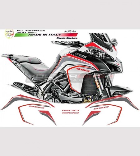 Kit adesivi Graphite-Rosso per Ducati multistrada 950 - 1200 DVT