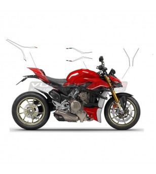 Weißer Aufkleber-Kit mit Flaggen - Ducati Streetfighter V4 / V4S 