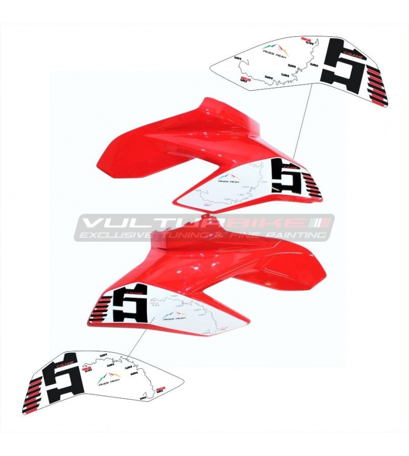 Autocollants Route Pikes Peak pour carénages latérale - Ducati Streetfighter V4 / V4S