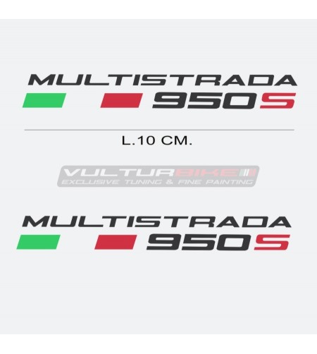 Coppia di adesivi scritta Ducati Multistrada 950S 