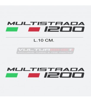Coppia di adesivi scritta Ducati Multistrada 1200 