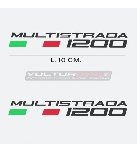 Par de pegatinas escritas Ducati Multistrada 1200 