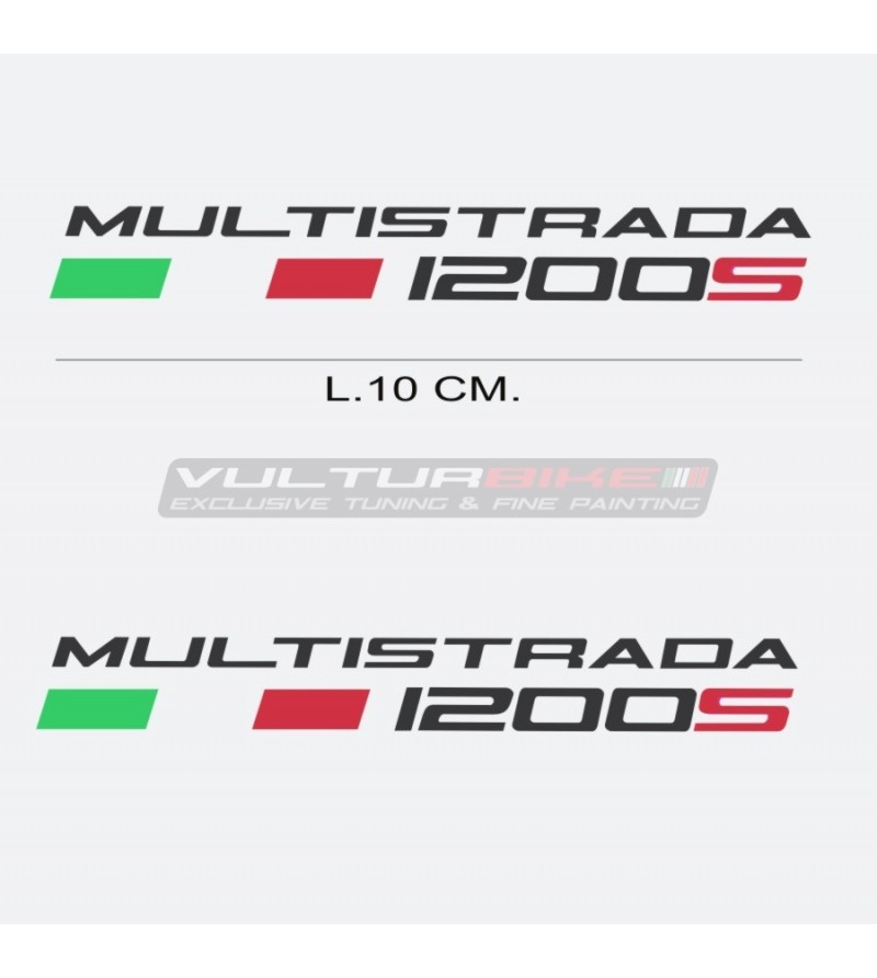 Coppia di adesivi scritta Ducati Multistrada 1200s 