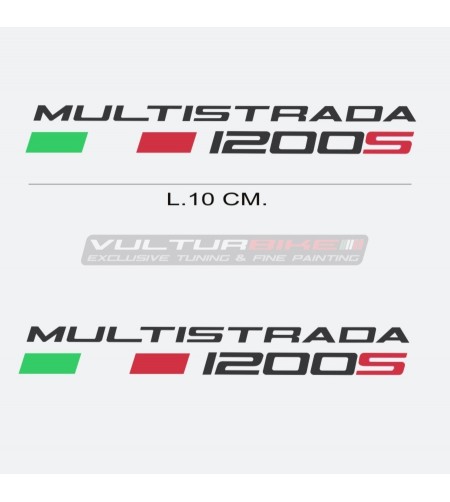 Coppia di adesivi scritta Ducati Multistrada 1200s 