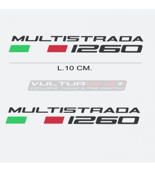 Coppia di adesivi scritta Ducati Multistrada 1260 