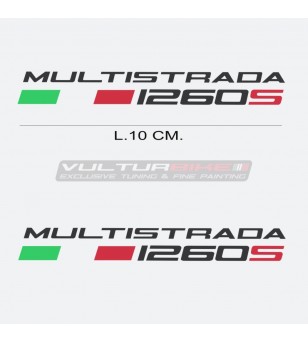 Par de pegatinas escritas Ducati Multistrada década de 1260 