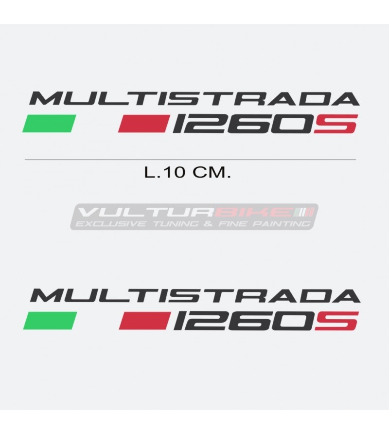 Par de pegatinas escritas Ducati Multistrada década de 1260 