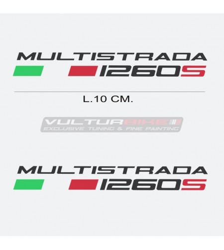 Par de pegatinas escritas Ducati Multistrada década de 1260 