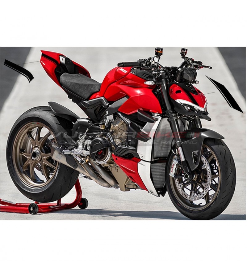 Stickers for fairing and tail stripe edition black - Ducati Streetfighter V4 and V2 