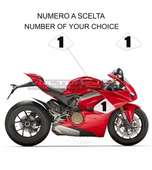 Pegatinas de carenado lateral con número personalizado - Ducati Panigale V4 2018 / 2019 