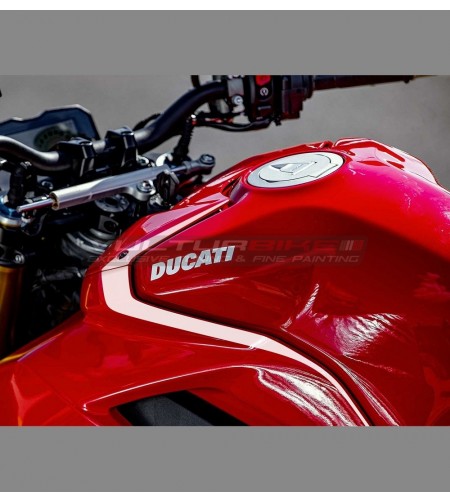 Weiße Panigale SP Design Klebeset - Ducati Streetfighter V4 / V4S 