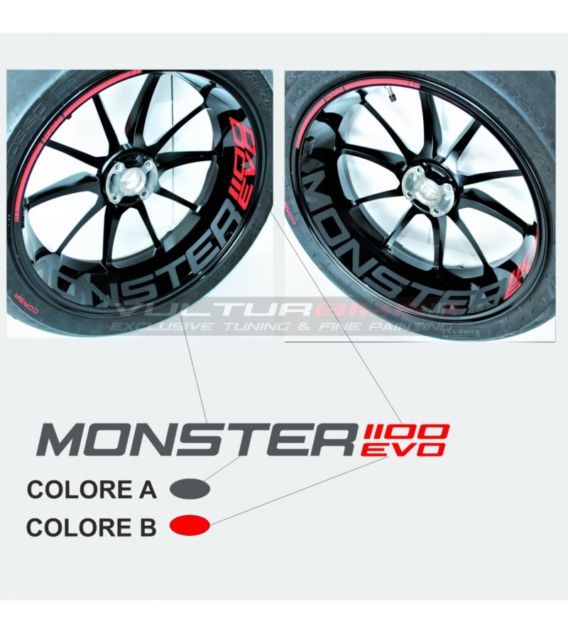 Autocollants de roues personnalisables - Ducati Monster 1100 EVO 