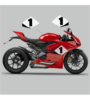Seite Rumpf Aufkleber mit benutzerdefinierten Nummer - Ducati Panigale V2 2020 / 2021 