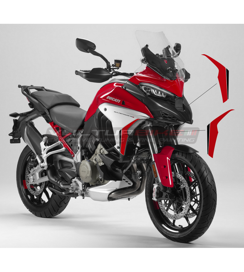 Autocollants rouges noirs pour sidelings - Ducati Multistrada V4 