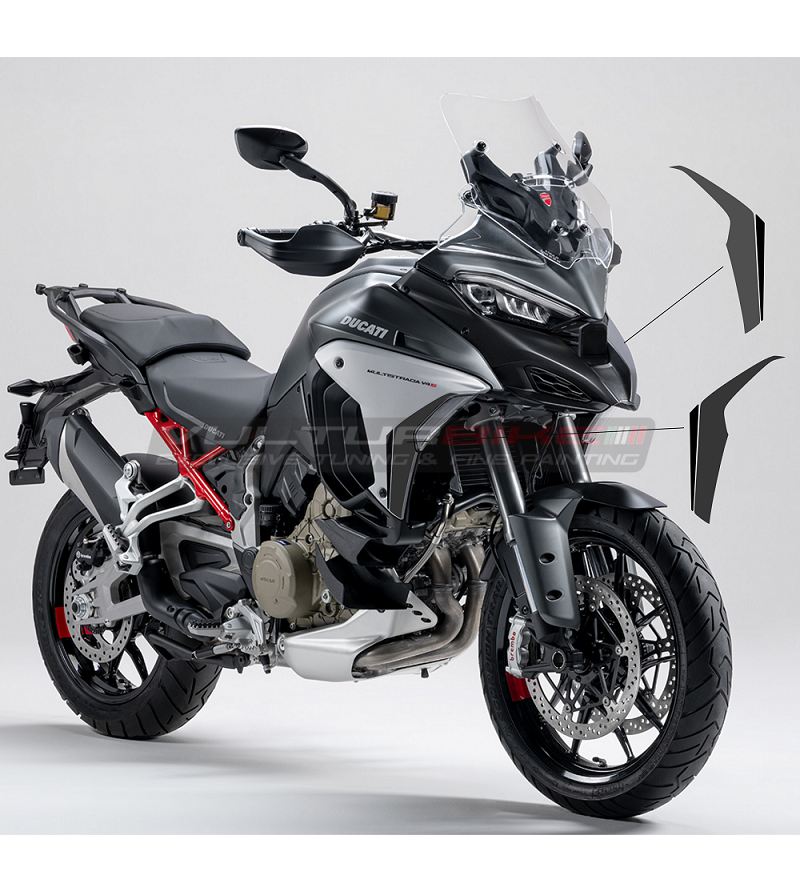 Graphite et autocollants noirs pour sidelings - Ducati Multistrada V4 