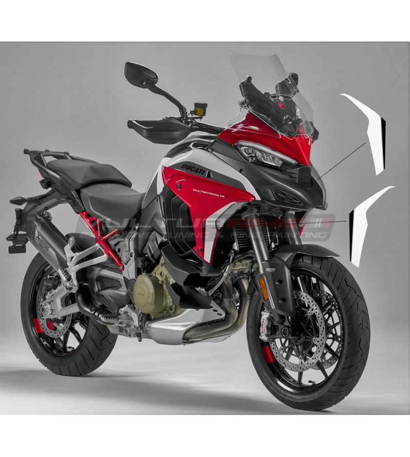 Pegatinas en blanco negro para sidelings - Ducati Multistrada V4 