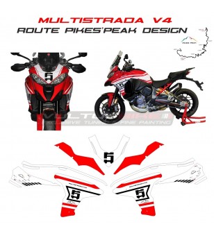 Komplette Aufkleber Kit Route Pikes Peak Design - Ducati Multistrada V4 / V4S 