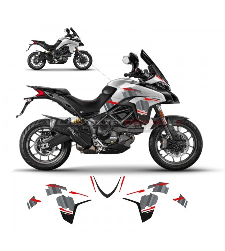 Kit de pegatinas de diseño de contraste - Ducati Multistrada 950 blanco / gris volcan 