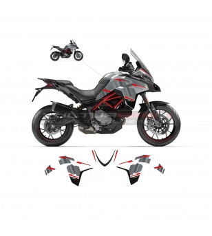 Kontrast Design Aufkleber Kit - Ducati Multistrada 950 weiß / vulkangrau 
