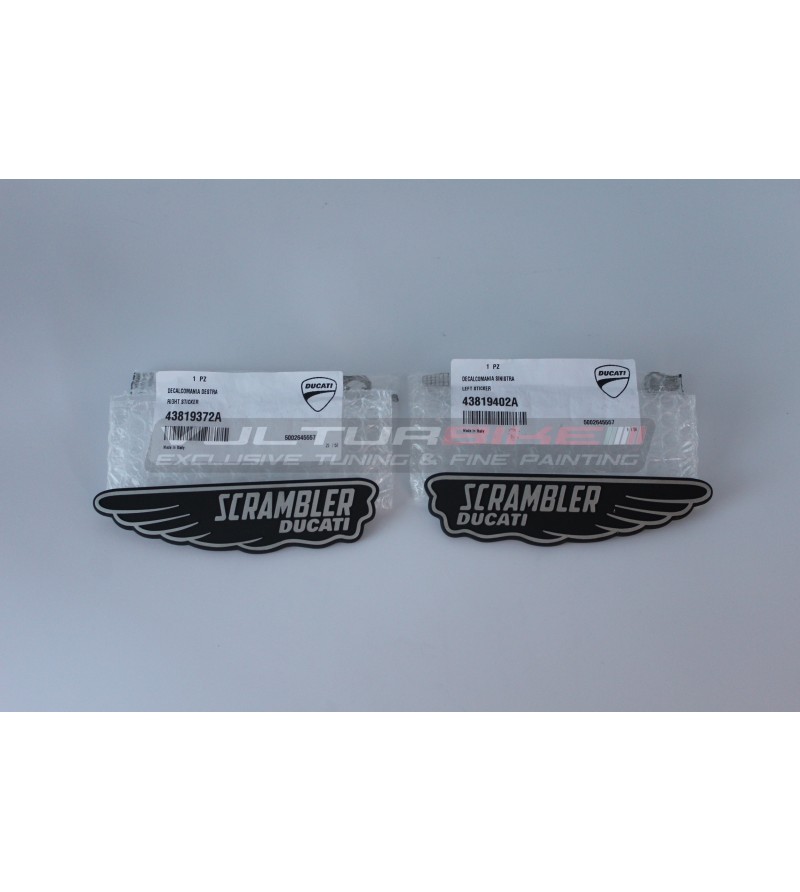 Adesivi ORIGINALI emblema classico Ducati Scrambler 15x3.5 cm 