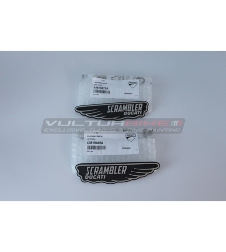 Autocollants originaux emblème classique Ducati Scrambler 15x3,5 cm 