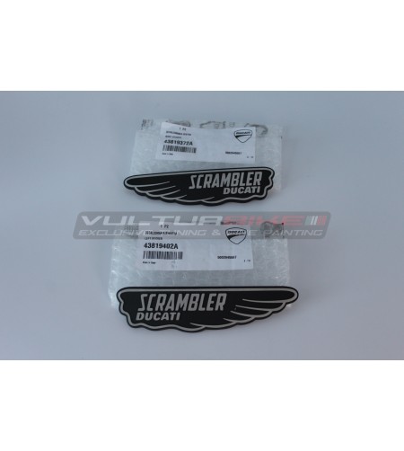 Autocollants originaux emblème classique Ducati Scrambler 15x3,5 cm 