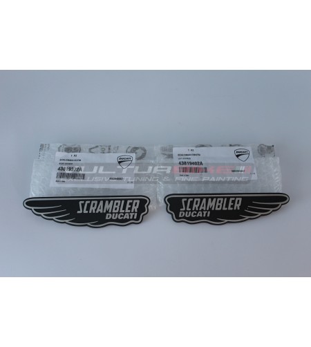 Pegatinas originales emblema clásico Ducati Scrambler 15x3.5 cm 